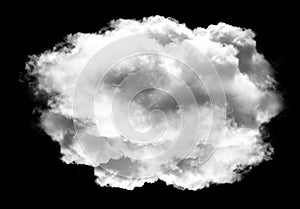 Single white cloud over black background