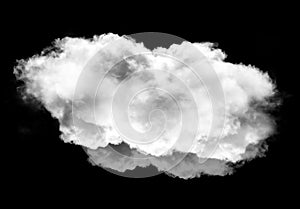Single white cloud over black background