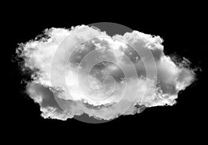 Single white cloud over black background