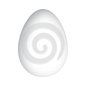 Single White Egg on White Background. Vector illustration