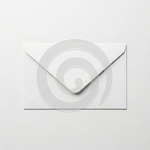 Single white envelope on plain background
