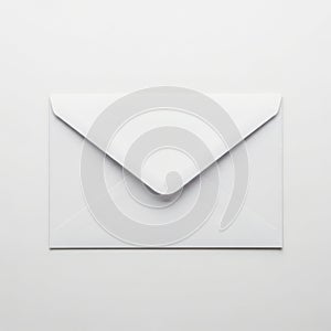 Single white envelope on plain background