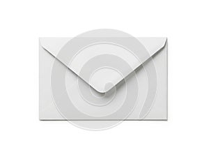 Single white envelope on plain background