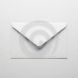 Single white envelope on plain background