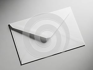 Single white envelope on surface