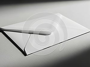 Single white envelope on surface