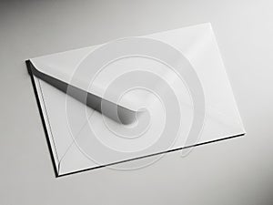 Single white envelope on surface