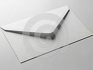 Single white envelope on surface