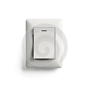 Single White Light Switch on White Background electrical switch toggle