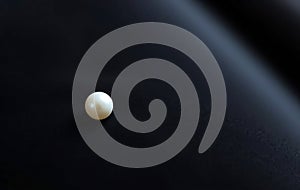 Single White Pearl on Velvet photo