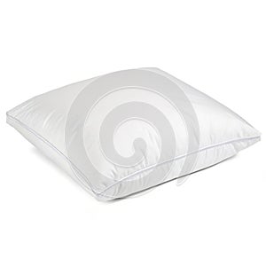Single white pillow isolated on transparent background