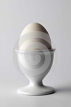 Single whole boiled white egg