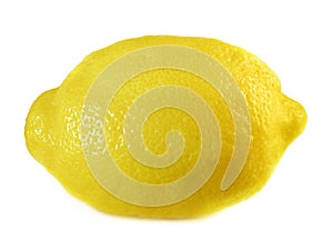 Single whole lemon, isolated on a white background