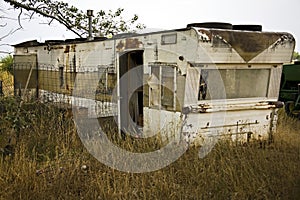 Single wide trailer house rusty trash trashy mobile home photo