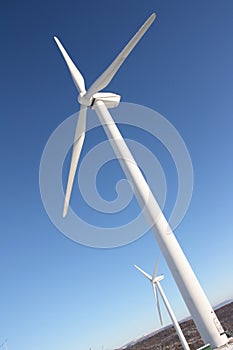Single wind turbine in winter