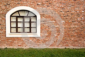 Single window in a brick wall