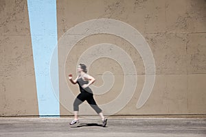 Single woman runs to get in shape