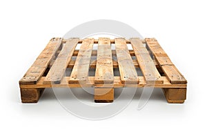 Single wooden pallet isolated on white background. Generative AI