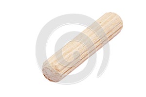 Wooden plug for furniture, isolated. photo