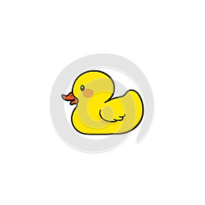 Single yellow rubber duck illustration