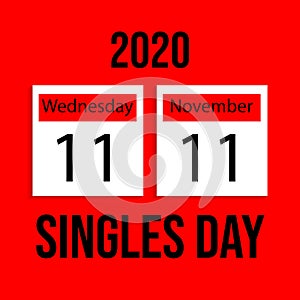 Singles Day China. November 11 Chinese shopping Customer day sales - 11.11.Typography poster. Happy people. Biggest photo
