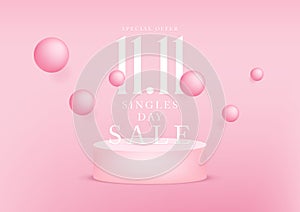 11.11 Singles Day Sale Banner. photo