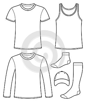 Singlet, T-shirt, Long-sleeved T-shirt, Cap and So