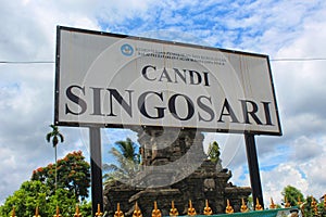 Singosari temple nameplate, which is located in Singosari Malang, East Java, Indonesia