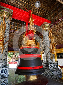 The Singu Min Bell, a large bell located at the Shwedagon Pagoda