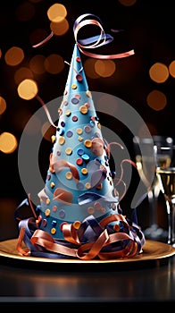 Singular focus an isolated birthday hat symbolizes a moment of festive celebration