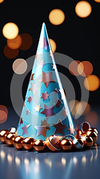 Singular focus an isolated birthday hat symbolizes a moment of festive celebration