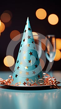 Singular focus an isolated birthday hat symbolizes a moment of festive celebration