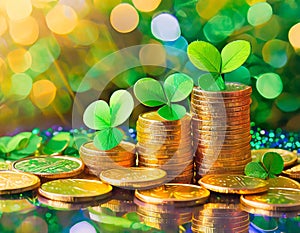 A Singular Glint of Gold Coins, St. Patrick\'s Day photo