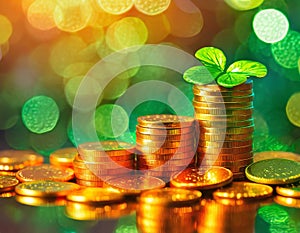 A Singular Glint of Gold Coins, St. Patrick\'s Day photo