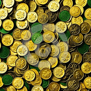 A Singular Glint of Gold Coins, St. Patrick\'s Day photo