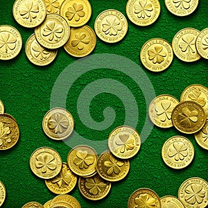 A Singular Glint of Gold Coins, St. Patrick\'s Day photo