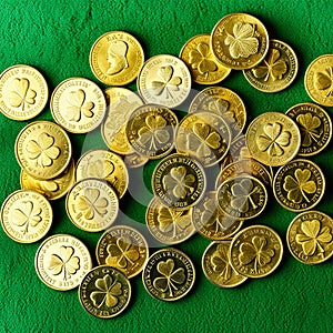 A Singular Glint of Gold Coins, St. Patrick\'s Day photo