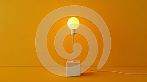 A Singular Illuminated Table Lamp.AI generated image