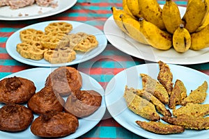 Sinhala and Tamil New Year celebration table with traditional sweets closeup photo