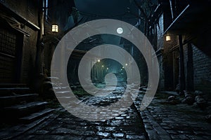 Sinister Moonlit Alley A sinister alley