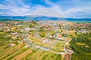 Sinj. Town of Sinj and Cetinaka Krajina panoramic view