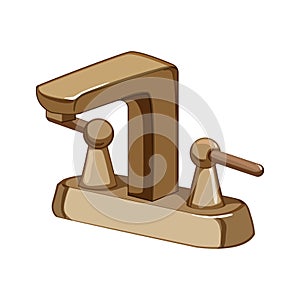 sink bathroom faucet cartoon vector illustration