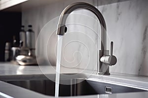 Sink faucet kitchen. Generate ai