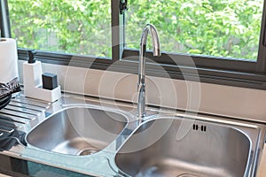 sink with faucet in kitchen room