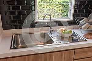 sink with faucet in kitchen room