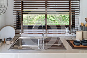 sink with faucet in kitchen room