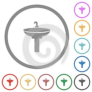 Sink flat icons with outlines photo