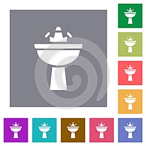 Sink square flat icons photo
