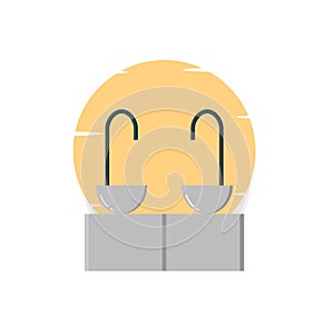 Sink, keran flat illustration - vector