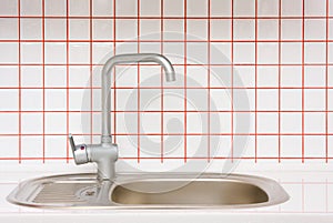 Sink with small ceramic tile